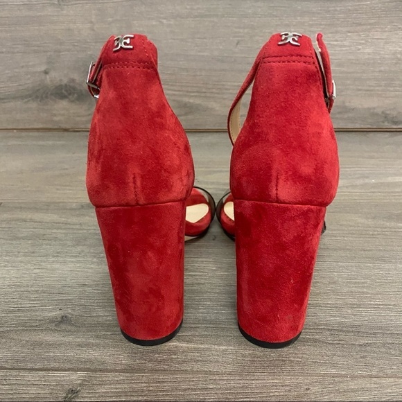 Sam Edelman | Yaro Red PVC Ankle Strap Sandals 5.5 - Picture 6 of 11